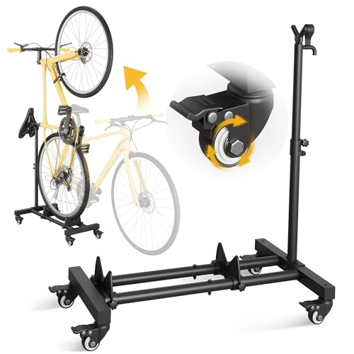 Sttoraboks Vertikaler Fahrradständer, Freistehender Indoor-Fahrradständer Aufrechter Fahrradbodenständer mit einstellbarer Höhe für Garage & Wohnung - für Räder bis zu 29" von Sttoraboks