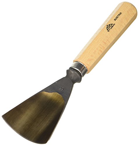 STUBAI Stemmeisen Stechbeitel Serie 52 - Form 68 | Schweizer Messer Form G 70 mm, mit Holzgriff, zum Vorstechen, Kerb- und Reliefschnitz, für glatte Flächen, zur präzisen Bearbeitung von Holz von STUBAI