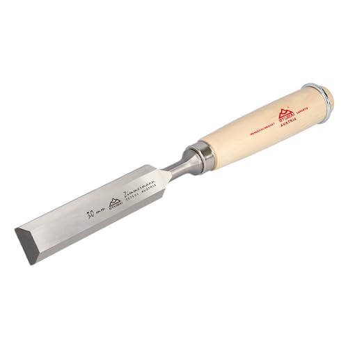 STUBAI Zimmermanns-Stemmeisen 40 mm mit Holzgriff aus Weißbuche, Stechbeitel für präzise Holzbearbeitung, Stecheisen für Schreiner Tischler, extra starke lange Klinge von STUBAI
