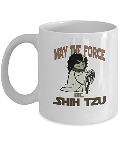 Kaffeetasse Shih Tzu – May The Force Be – Geschenk für Haustierbesitzer, 325 ml Keramiktasse von KFLING