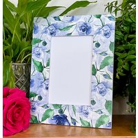Blaue Rose Blumen Bilderrahmen, Treibholz Shabby Chic Rahmen, Bilderrahmen von StuckwithloveDesigns