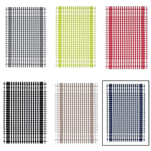 Stuco trends textile 3er Set Geschirrtuch Küchentuch 50 x 70 cm kariert 100% Baumwolle (Marine) von Stuco trends textile