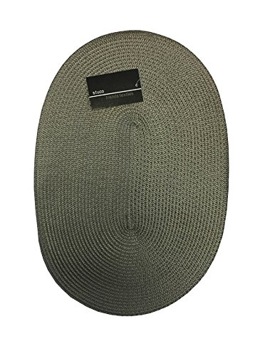 Stuco trends textile 2004-14 4er Pack, Tischset oval 100% Polypropylen, circa 45 x 30 cm, grau von Stuco trends textiles