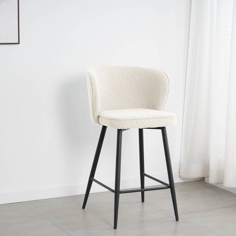 home24 Barhocker Karba 2er-Set 49 x 97 x 53cm Weiß von home24