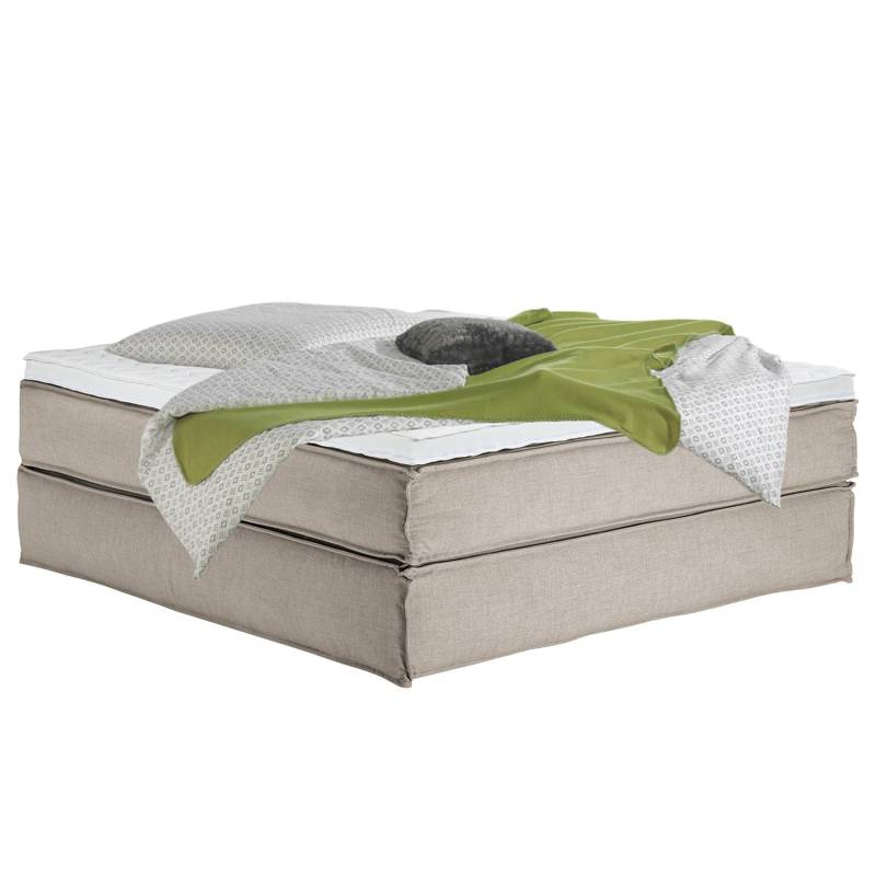 Boxspringbett Kinx 180x200 cm Webstoff Beige mit Matratze/Topper von Studio Copenhagen