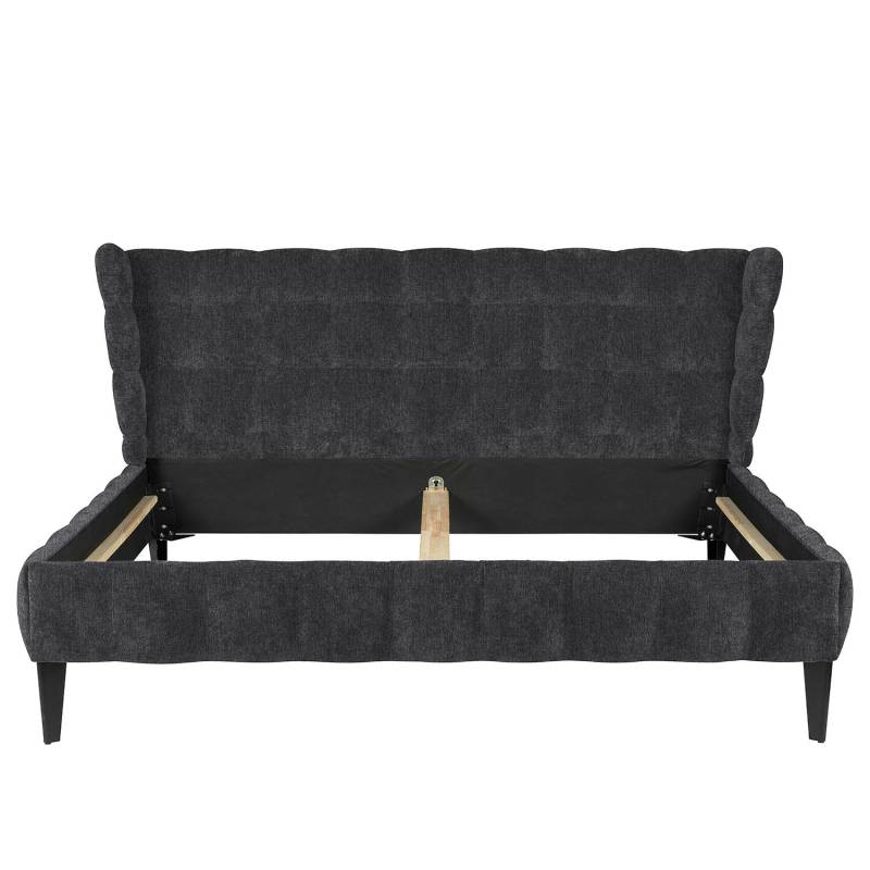 home24 Polsterbett Capri Dream 200 x 200cm Flachgewebe Nona Grau Buche von home24