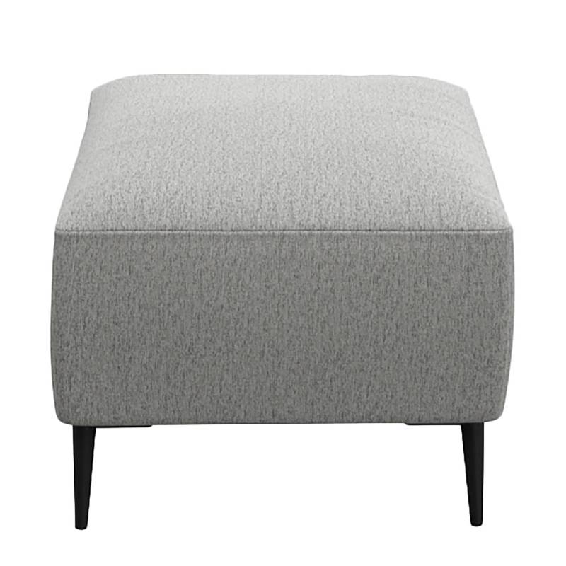 home24 Polsterhocker 90 x 45 x 60cm Grau Webstoff Saia: Hellgrau von home24