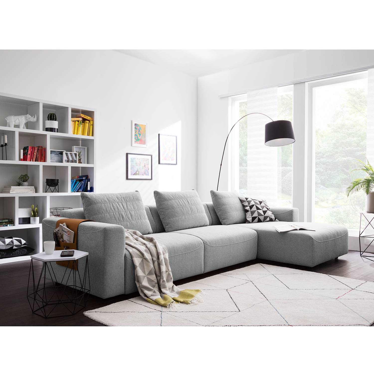 Studio Copenhagen Ecksofa Finny I Hellgrau Webstoff 286x83x170 cm (BxHxT) Modern von Studio Copenhagen