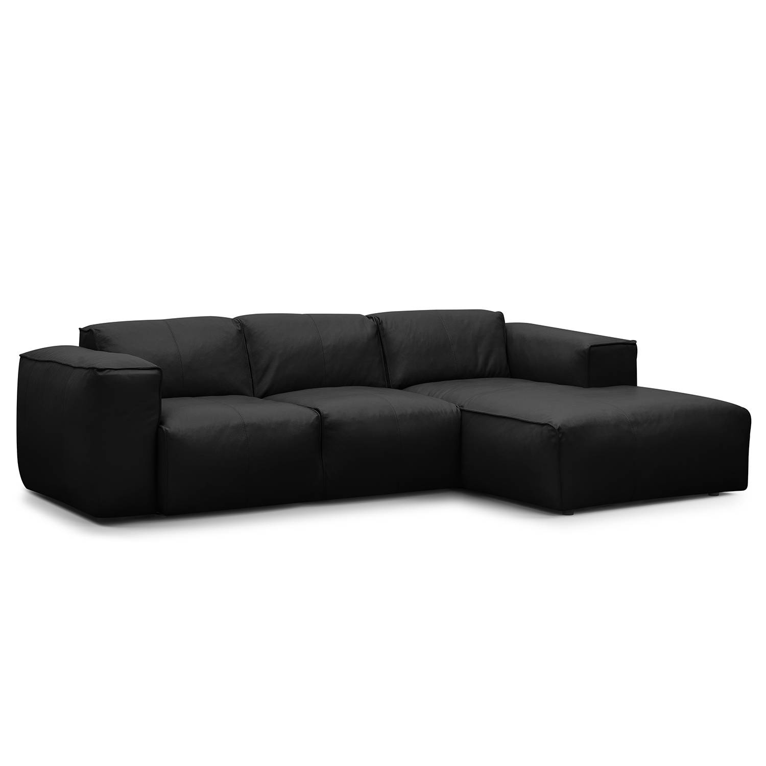 Studio Copenhagen Ecksofa Hudson III Schwarz Echtleder 263x71x173 cm (BxHxT) Skandi von Studio Copenhagen