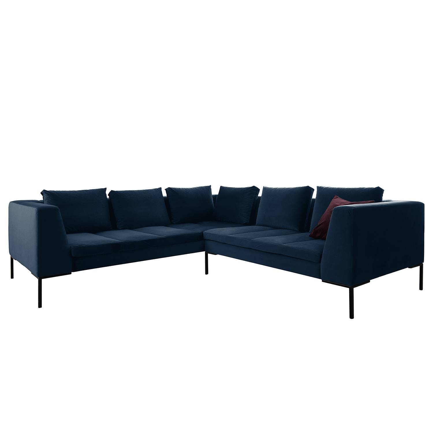 Studio Copenhagen Ecksofa Madison II 2-Sitzer/3-Sitzer Dunkelblau Samt 255x78x238 cm von Studio Copenhagen