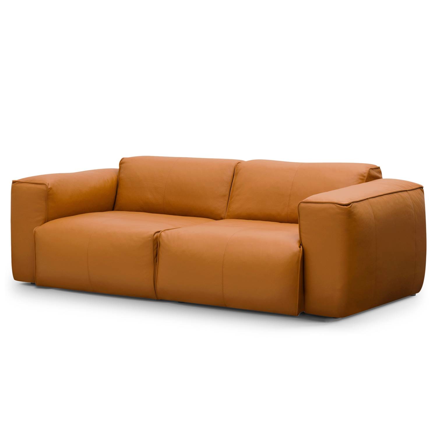 Studio Copenhagen Sofa Hudson 2-Sitzer Cognac Echtleder 228x71x102 cm (BxHxT) Skandi von Studio Copenhagen