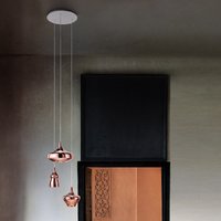 Lodes Nostalgia Glas Small/Medium/Large LED Pendelleuchte 3-flg. Roségold von Lodes