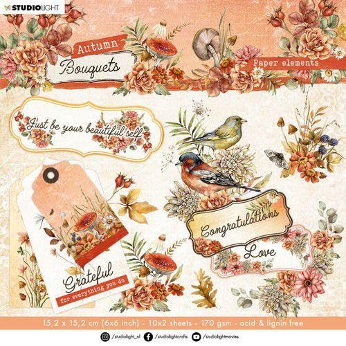 Studio Light Die-cut Block Autumn Bouquet nr.56 SL-AB-DCB56 152,4x152,4mm (08-23) von Studio Light