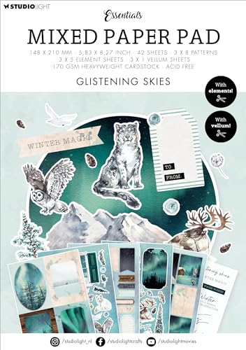 Studio Light Essentials Mixed Paper Pad 5.83"X8.25"-Nr. 27, Glistening Skies von Studio Light