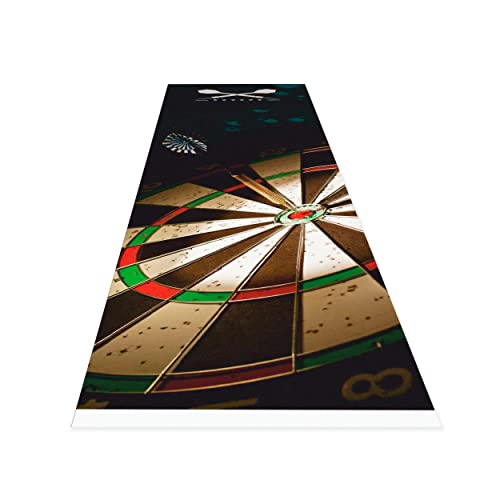 Studio M Dartteppich Price 60 x 240 cm - Bodenschutzmatte für Dartscheibe mit Oche, Profi Dartmatte mit offizieller Abwurflinie 237cm für korrekten Abstand, Dart Zubehör, Teppich Schwarz von Studio M