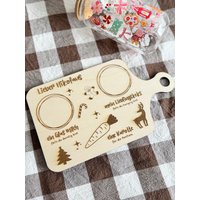 Nikolaus Platte Aus Holz - Personalisierte Weihnachtsplatte Für Milch, Keks & Karotte | Weihnachtsdeko Geschenk Kinder von Studio27A