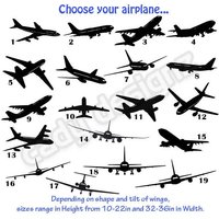 Flugzeug Vinyl Wandaufkleber - Flugzeuge Kinderzimmer Dekor Aufkleber Luftfahrt Wählen Sie Ihren Stil 20 Auswahl von Studio378Decals