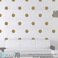 Gold Polka Dot Aufkleber - Dots Vinyl Wandaufkleber Für Baby Kinderzimmer Wand Punkte Trend Dekor Kreis 13 cm 40 Stück von Studio378Decals