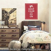 Keep Calm & Fly On Vinyl Wandaufkleber - Flugzeug Kinderzimmeraufkleber Deko Poster Aufkleber 11x14 von Studio378Decals