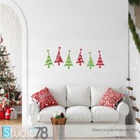 Weihnachtsbaum-Vinyl-Aufkleber - Urlaub-Wanddekoration, 6-Er Set Weihnachtsbaum-Vinyl-Aufkleber - Urlaub-Wanddekoration, 6-Er Set von Studio378Decals