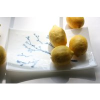 Servierplatte Aus Geschmolzenem Glas, Weiß, Geschirr, Tablett, Servierplatte, Naturmuster, Kirschblüte, Minimalistisch, Demo, Rabatt von StudioAtPennyLane