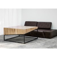 Eiche Holz Couchtisch Auf Stahl Basis/Handgefertigt Und Industrie Studio Cerise - Moderne Luxus-Möbel von StudioCeriseGB