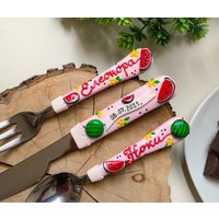 Personalisiertes Wassermelonenbesteck-Set Handgemachtes Kindergeburtstagsgeschenk von StudioDaaR