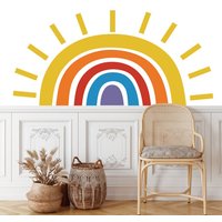 Wandsticker Sonne - Boho Regenbogen Aufkleber Peel & Stick Sd243A von StudioDecals