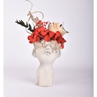 Büste, Pflanzentopf Mit Trockenblumen, Timo, Kuss Statue, Übertopf, Kopf Blumentopf, Pflanzengefäß, Vase von StudioDekorSwetlana
