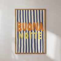 Poster Buona Notte Gestreift/Kunstdruck Italien von StudioDolci