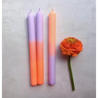 3Er Set Dip Dye Kerzen, Lila Orange Tafelkerzen, Kerzen 25cm Extra Lang, Schönes Geschenk 3Er Set Dip Dye Kerzen, Lila Orange Tafelkerzen, Kerzen 25cm Extra Lang, Schönes Geschenk von StudioKukka