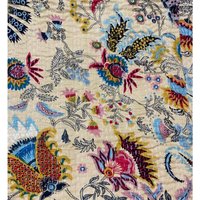 Beige Wild Bloom Kantha Quilt Queen Reine Baumwolle Decke Tagesdecke Bettüberwurf Boho von StudioNakro