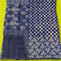 Blauer Blockprint Patch Kantha Quilt Queen Reine Baumwolle Überwurf Decke Tagesdecke Bettüberwurf Boho von StudioNakro
