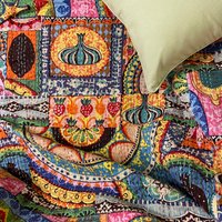 Boho Mehrfarbig Kantha Quilt Queen Reine Baumwolle Decke Tagesdecke Bettdecke von StudioNakro