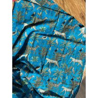 Himmelblau Dschungel Print Kantha Quilt Queen Reine Baumwolle Decke Tagesdecke Bettüberwurf Boho von StudioNakro