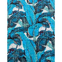 Lebendige Blau Shaded Bananenblatt Kantha Quilt Königin Reine Baumwolle Decke Tagesdecke Bettdecke Boho von StudioNakro