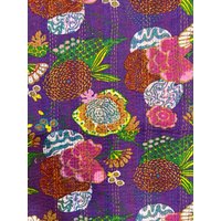 Lila Obst Blumen Kantha Quilt Queen Reine Baumwolle Decke Tagesdecke Bettüberwurf Boho von StudioNakro