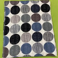 Polka Dot Erdige Schattierungen Kantha Quilt Reine Baumwolle Königin Werfen Decke Bettdecke Coverlet Bettabdeckung Boho Bestickt von StudioNakro