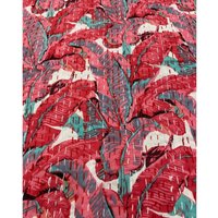 Red Aqua Bananenblatt Kantha Quilt Queen Reine Baumwolle Überwurf Tagesdecke Bettüberwurf Boho von StudioNakro