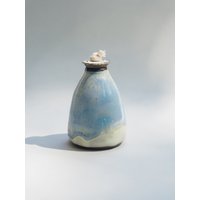 Blaue Handgefertigte Keramik Öllampe - Steinzeug Beleuchtung Blaue Handgefertigte Keramik Öllampe - Steinzeug Beleuchtung von StudioTreStore