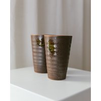 Set Of 2 Vintage Ceramic Mugs - Studio Vases By Matthias Jäckel Keramikhof Naunhof Mid Century Design 80S von BuzziDining
