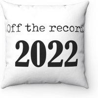 Off The Record Ruhestand 2022 Court Reporter, Anwalt, Richter, Journalist Spun Polyester Quadrat Kissen von StudioZBoutique