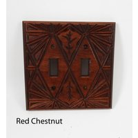 Diamant Dorn Blatt Doppel Lichtschalter Abdeckplatte, Switchplate | Kommt in Mehreren Farben Massivholz Geschnitzt Diamant Dorn Blatt Doppel Lichtschalter Abdeckplatte, Switchplate | Kommt in Mehreren Farben Massivholz Geschnitzt von StudioZWoodworking