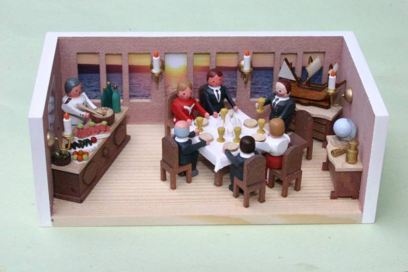 Stübelmacher Gunter Flath Weihnachtsfigur Miniaturstube Captain´s Dinner BxHxT 11x4x6 cm NEU von Stübelmacher Gunter Flath
