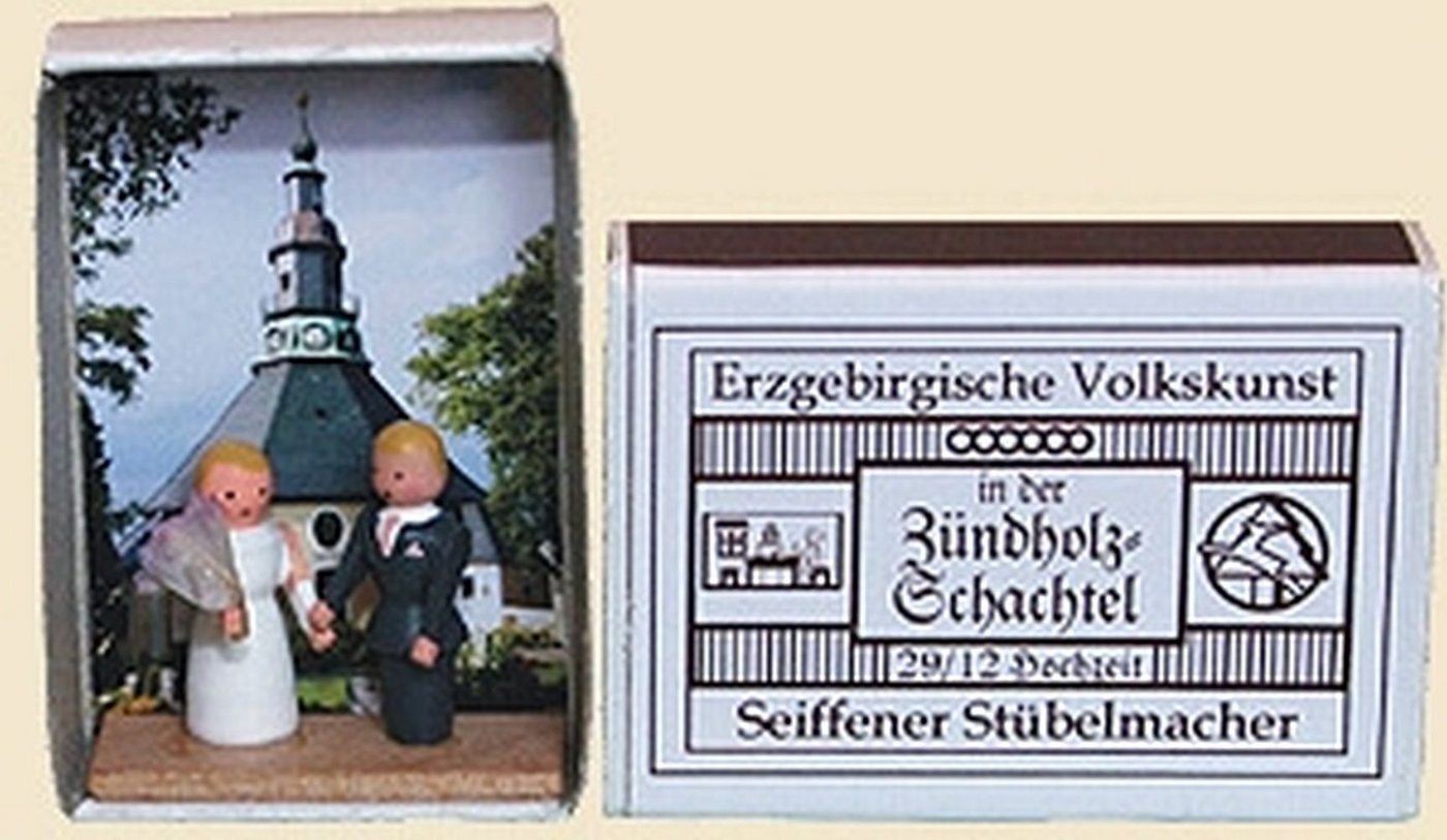 Stübelmacher Gunter Flath Weihnachtsfigur Miniaturzündholzschachtel Hochzeit an der Kirche BxH 5x4 cm NEU von Stübelmacher Gunter Flath