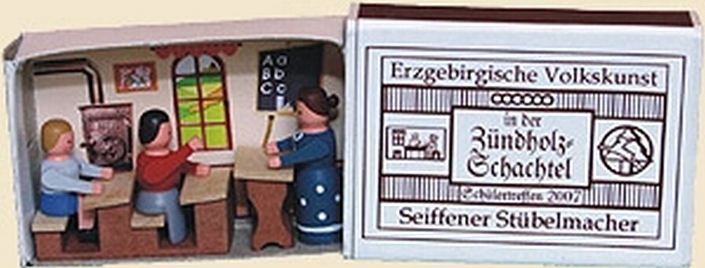 Stübelmacher Gunter Flath Weihnachtsfigur Miniaturzündholzschachtel Schule BxH 5x4 cm NEU von Stübelmacher Gunter Flath