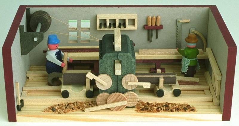 Stübelmacher Gunter Flath Weihnachtsfigur Miniaturstube Sägewerk BxHxT 11x4x6 cm NEU von Stübelmacher Gunter Flath