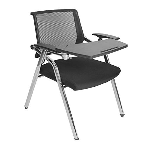 Stühle Training Folding mit Schreibtafel Studenten mit Tischplatte Stahlfuß Konferenzraum (Color : Black, Size : 59 * 49 * 87cm) von Stühle