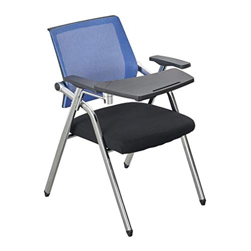 Stühle Training Folding mit Schreibtafel Studenten mit Tischplatte Stahlfuß Konferenzraum (Color : Blue, Size : 59 * 49 * 87cm) von Stühle