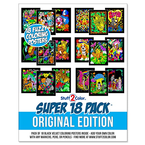 Stuff2Color Super Pack of 18 Fuzzy Velvet Poster 20,3 x 25,4 cm (Original Edition) von Stuff2Color